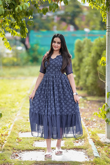 ASIYA F georgette dress With Feeding Zip