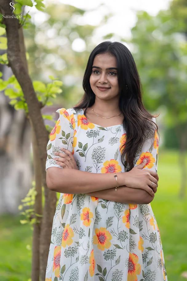 Mozhiyal Feeding Linen dress With Lining & Feeding Zip