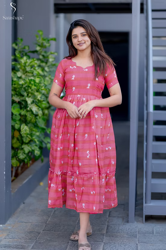 Sanjitha Linen Non feeding maxi