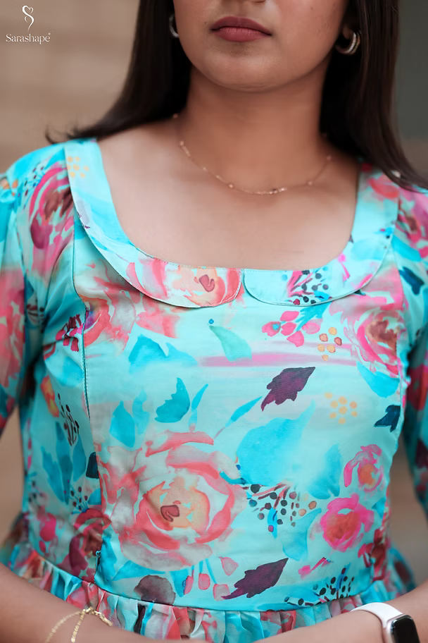 Vennila  georgette dress With Feeding Zip