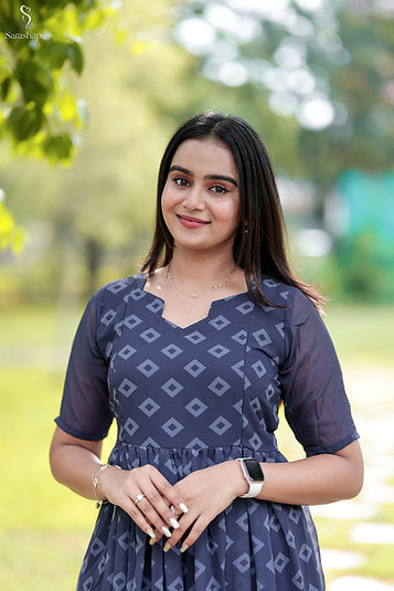 ASIYA F georgette dress With Feeding Zip