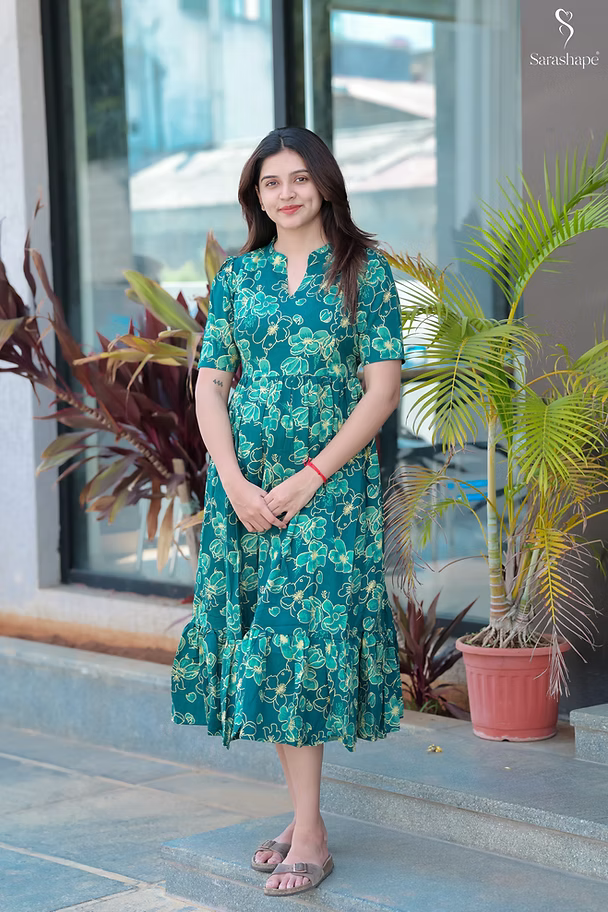 Shastika  F Cotton Flex Dress FEEDING (With Zip)