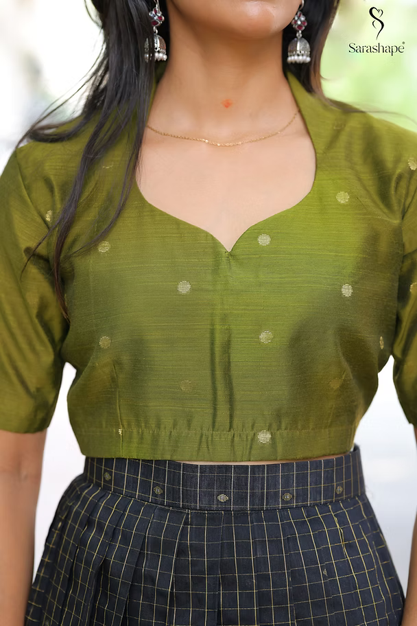 Kathija Raw silk Top and Skirt Non Feeding