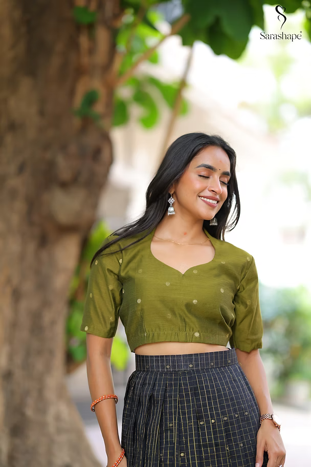 Kathija Raw silk Top and Skirt Non Feeding