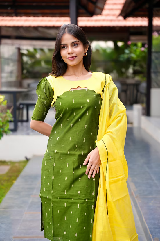 Rathnam Raw silk Non Feeding Salwar set
