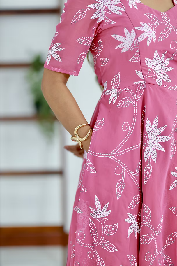 Cherry Blossom Georgette Feeding Maxi