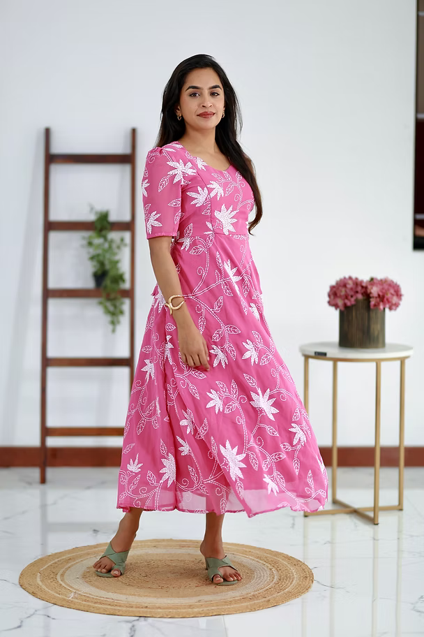 Cherry Blossom Georgette Feeding Maxi
