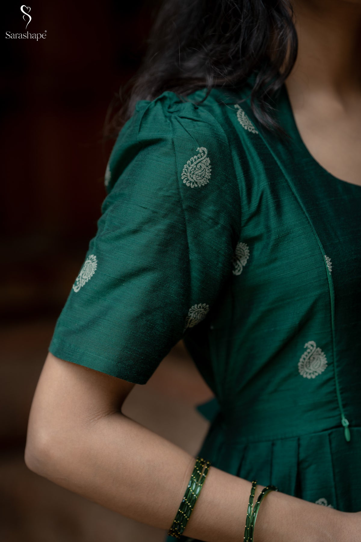 Karkuzhali Raw Silk Festive Feeding Maxi with Dupatta