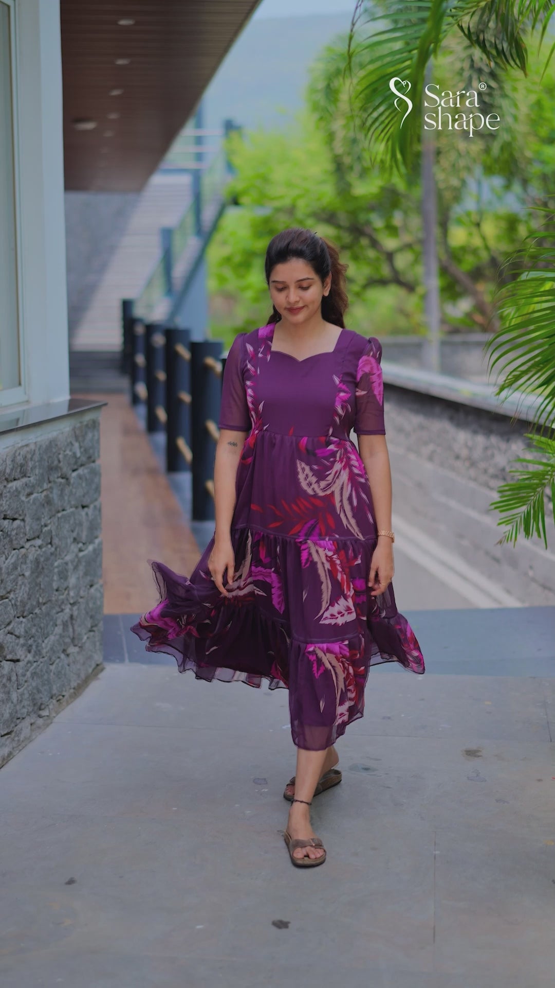 Navira  georgette dress With Feeding Zip