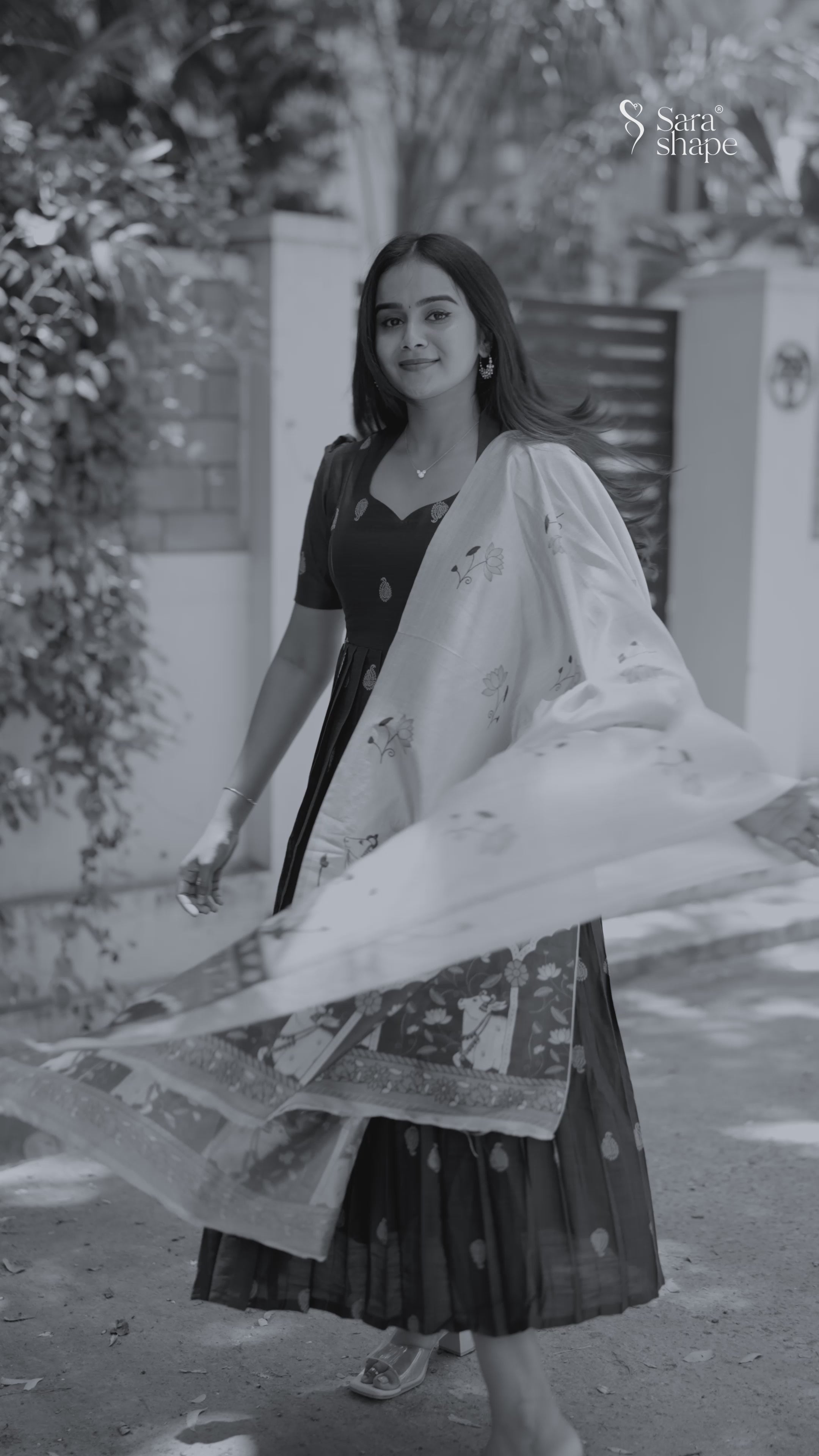 Karkuzhali Raw Silk Festive Feeding Maxi with Dupatta