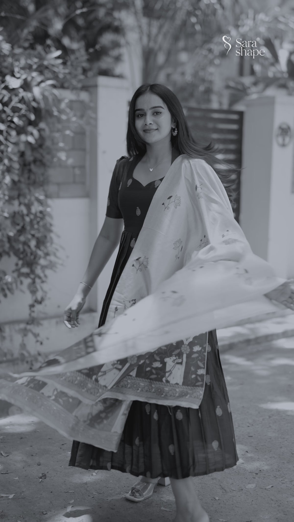 Karkuzhali Raw Silk Festive Feeding Maxi with Dupatta
