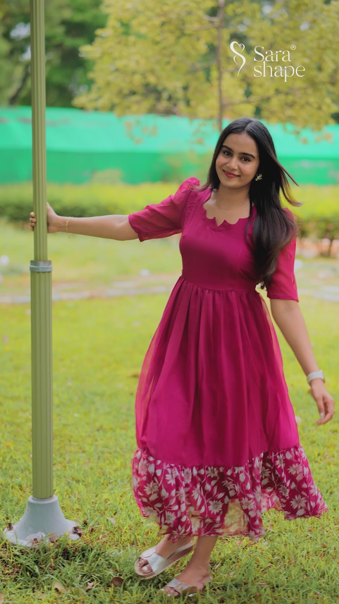 Vizhi F georgette dress With Feeding Zip